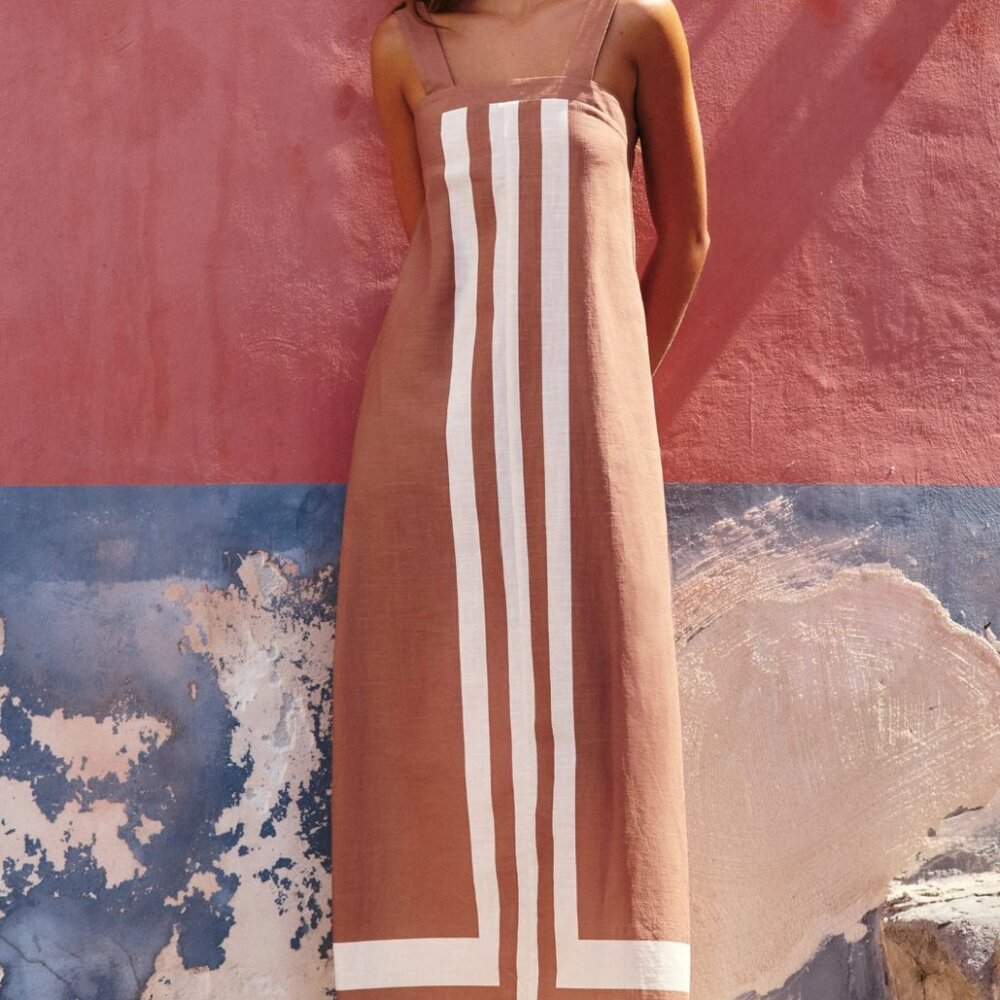 Mister Zimi Hilda Dress In Tiramisu Brown Orange Size 12 Large